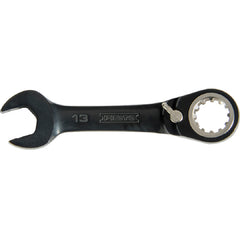 Proto Black Chrome Combination Stubby Reversible Ratcheting Wrench 14 mm - Spline - Exact Industrial Supply