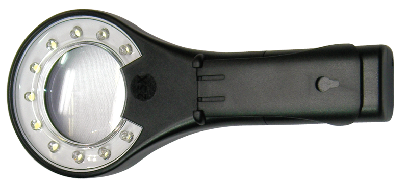 Lighted Handheld Magnifier - LED Bulb - Exact Industrial Supply