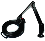 28" Arm 2.25X LED Mag Ben Bench Clamp, Floating Arm Circline - Exact Industrial Supply