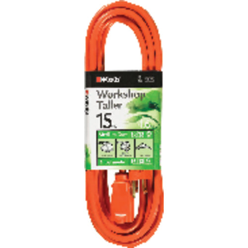 Extension Cord - 15' Medium Duty 1-Outlet (Outdoor Style) - Exact Industrial Supply