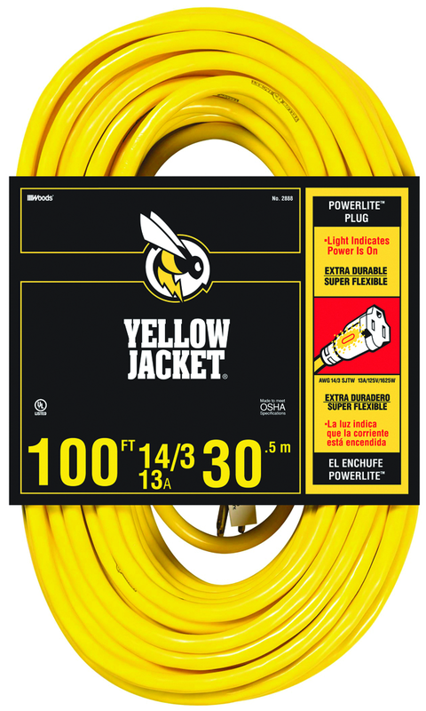 Extension Cord - 100' Heavy Duty 1-Outlet (Powerlite) - Exact Industrial Supply