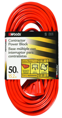 Extension Cord - 50' Extra HD 3-Outlet (Power Block) - Exact Industrial Supply