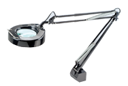 Floating Arm Magnifier Light - 5" Rnd Lens; 3 Diopter - Exact Industrial Supply