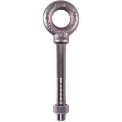 304 Stainless Steel Plain Pattern Nut Eye Bolt - 1/4″-20 Thread Size, 1/2″ Eye Diameter - Exact Industrial Supply