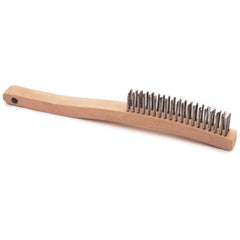 Brush - 3 × 19 SS Wire - Wood Handle - Exact Industrial Supply