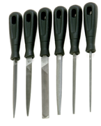 6 Pc. 4" Smooth Engineering File Set - Plastic Handles - Exact Industrial Supply