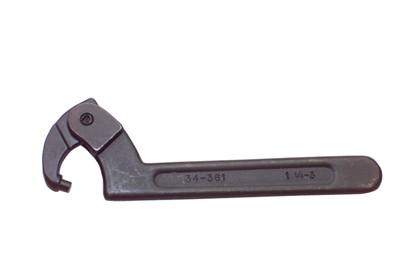 1-1/4 to 3'' Dia. Capacity - 7-1/2'' OAL - Adjustable Pin Spanner Wrench - Exact Industrial Supply