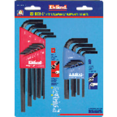 22 Pieces-0.050″-3/8″ & 1.5-10 mm Long & Short Arm Style - Hex Key Set - Exact Industrial Supply