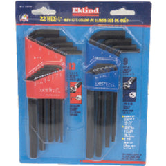 22 Pieces-0.050″-3/8″ & 1.5-10 mm Long Arm Style - Hex Key Set - Exact Industrial Supply