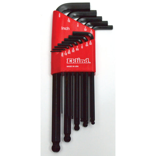 13 Pieces-0.050″-3/8″ Long Arm Style - Ball End Hex Key Set - Exact Industrial Supply