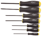 8 Piece - 7/64 - 5/16" Screwdriver Style - Ball End Hex Driver Set with Ergo Handles - Exact Industrial Supply