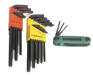 30 Piece - .050 - 3/8"; 1.5 - 10mm; & T6 - T25 Reg; Ball End; & Fold up Style - Hex Key & Torx Set - Exact Industrial Supply
