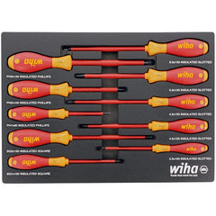10 Piece Insulated SoftFinish® Cushion Grip Screwdriver Tray Set - Exact Industrial Supply
