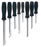 8 Piece - Screwdriver Set - Includes: #1 x 3; 2 x 4; 3 x 6 Phillips; 4"; 6"; 8" Slotted; 3"; 6" Electrician's Round - Exact Industrial Supply