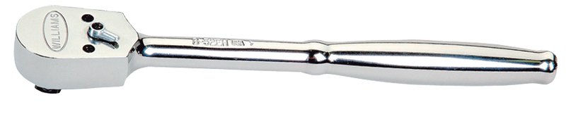 10-1/4" OAL - 3/8'' Drive - Narrow Pear Head - Reversible Ratchet - Plain Handle - Exact Industrial Supply
