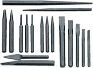 Snap-On/Williams 17 Piece Punch & Chisel Set -- #PC17; 1/8 to 1/2 Punches; 5/16 to 3/8 Chisels - Exact Industrial Supply