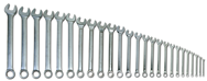 Snap-On/Williams Fractional Combination Wrench Set -- 26 Pieces; 12PT Chrome Plated - Exact Industrial Supply