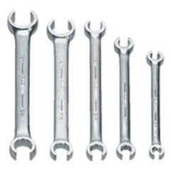 Snap-On/Williams Flare Nut Wrench Set -- 5 Pieces; 6PT Satin Chrome; Includes Sizes: 3/8 x 7/16; 1/2 x 9/16; 5/8 x 11/16; 3/4 x 1; 7/8 x 1-1/8" - Exact Industrial Supply