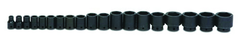 19 Piece - 1/2" Drive - 6 Point- Shallow Impact Socket Set on Clip Rail SAE - Exact Industrial Supply