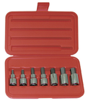 7 Piece - 1/4; 5/16; 3/8; 7/16; 1/2; 9/16; 5/8" - 1/2" Drive - Hex Bit Set - Exact Industrial Supply