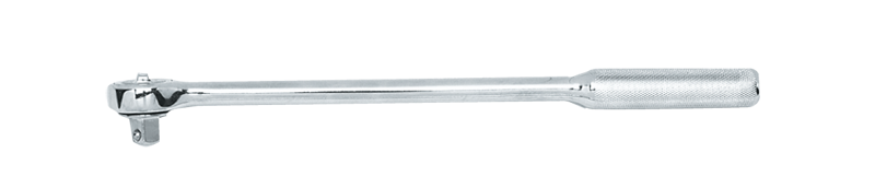 15" OAL - 1/2'' Drive - Round Head - Extra Long Reversible Ratchet - Knurled Handle - Exact Industrial Supply