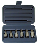 6 Piece - 6; 8; 10; 12; 14; 17mm - 1/2" Drive - Metric Hex Bit Set - Exact Industrial Supply