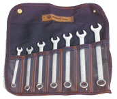 Wright Tool Fractional Combination Wrench Set -- 7 Pieces; 12PT Chrome Plated; Includes Sizes: 3/8; 7/16; 1/2; 9/16; 5/8; 11/16; 3/4"; Grip Feature - Exact Industrial Supply