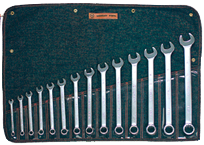 Wright Tool Fractional Combination Wrench Set -- 14 Pieces; 12PT Chrome Plated; Includes Sizes: 3/8; 7/16; 1/2; 9/16; 5/8; 11/16; 3/4; 13/16; 7/8; 15/16; 1; 1-1/16; 1-1/8; 1-1/4"; Grip Feature - Exact Industrial Supply