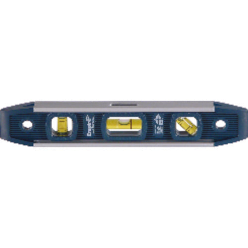 Model 581–9–9″ Length–3 Vials (1 Plumb, 1 Level, 1 45°) - Top Reading - Magnetic Toolbox Level - Exact Industrial Supply