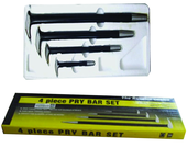 4 Piece - 6; 12; 16 & 20" - Solid Steel - Pry Bar Set - Exact Industrial Supply