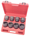 8 Piece - 3/4" Drive - Shallow Impact Socket Set - Exact Industrial Supply