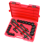 21 Piece - TEKTON - 3/4" Drive Impact Socket Set Forged and Hardened Chrome Vanadium Steel Construction; Corrosion-Resistant Black Phosphate Finish; 6 Point Impact Sockets; Non-Slip; Knurled Handle Grip; Opti-Drive Socket Design - Exact Industrial Supply