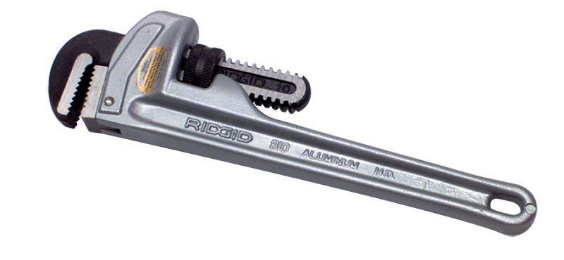 1-1/2" Pipe Capacity - 10" OAL - Aluminum Pipe Wrench - Exact Industrial Supply