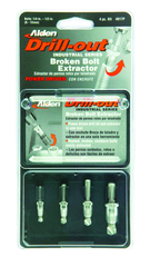 #4017P; Removes 1/4 - 1/2" SAE Screws; 4 Piece Drill-Out - Screw Extractor - Exact Industrial Supply