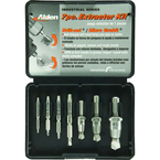 #7017P; Removes #6 to #12 Screws; 7 Piece Extractor Kit - Screw Extractor - Exact Industrial Supply