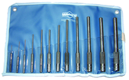 12 Piece Regular & Long Pin Punch Set -- 1/16 to 1/2'' Diameter - Exact Industrial Supply