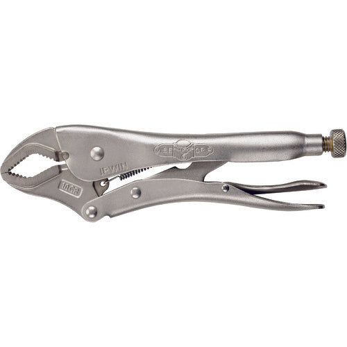 Vise-Grip Curved Jaw Locking Pliers with Wire Cutter - 4WR Plain Grip 15/16″ Capacity 4″ Long - Exact Industrial Supply