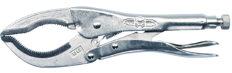 Large Jaw Locking Pliers -- #12LC Plain Grip 0 to 3-1/8'' Capacity 12'' Long - Exact Industrial Supply