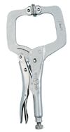 C-Clamp with Swivel Pads -- #18SP Plain Grip 0-8'' Capacity 18'' Long - Exact Industrial Supply