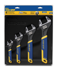 4 Piece - Adjustable Wrench Set with Comfort Grip - Exact Industrial Supply