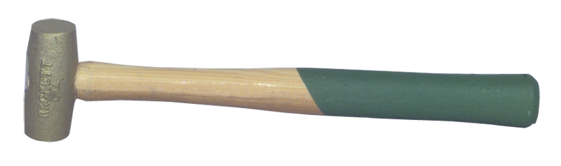 Hackett Brass Brass Hammer -- 2 lb; Hickory Handle; 1-1/4'' Head Diameter - Exact Industrial Supply