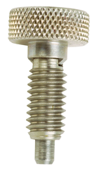 Hand Retractable Spring Plunger with Knurled Knob - 1 lbs Initial End Force, 8 lbs Final End Force (3/8-16 Thread) - Exact Industrial Supply