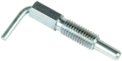 Lever Type Steel Plunger 5/8-11, Non-Locking, Zinc Plated Clear Chromate Finish - Exact Industrial Supply