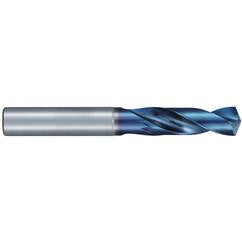 3/32″ Dia. × 3 mm Shank × 11 mm Flute Length × 45 mm OAL, Stub, 135°, Aqua Revo D, 2 Flute, External, Solid Carbide Drill - Exact Industrial Supply