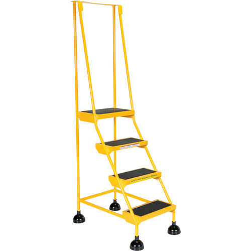 Spring Loaded Roll Ladder 4 Step Yellow - Exact Industrial Supply