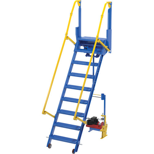 Folding Mezzanine Ladder 84″ 115Vac Pwr Storage