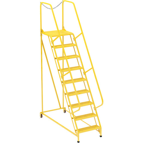 Maintenance Ladder Perforated 9-Step Yellow - Exact Industrial Supply