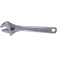 1 1/8″ Opening-8″ Overall Length - Chrome Plated Adjustable Wrench - Exact Industrial Supply