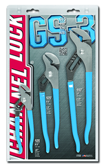 Channellock Tongue & Groove Plier Set -- #GS3; 3 Pieces; Includes: 6-1/2"; 9-1/2"; 12" - Exact Industrial Supply