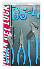 Channellock Combo Pliers Set -- #GS4; 3 Pieces; Includes: 7-1/2" Long Nose; 7" Cutting; 10" Tongue & Groove - Exact Industrial Supply